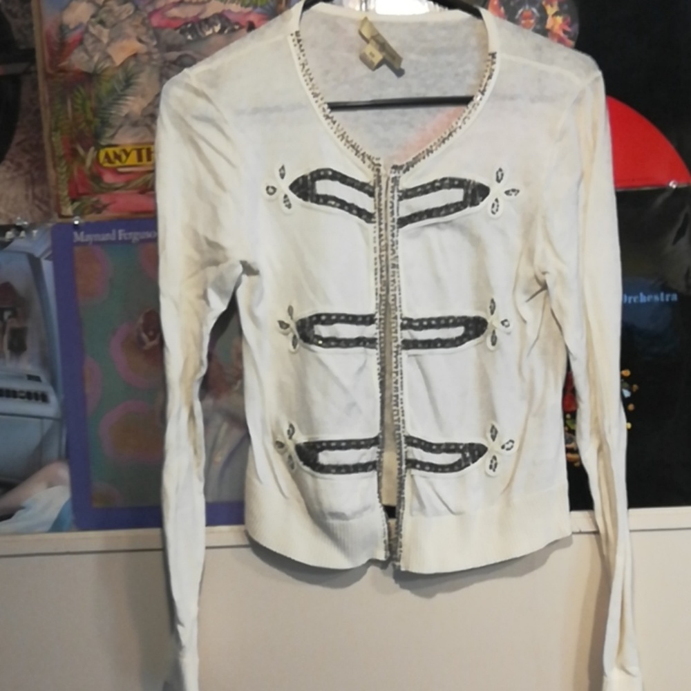 Bedazzled White Cardigan